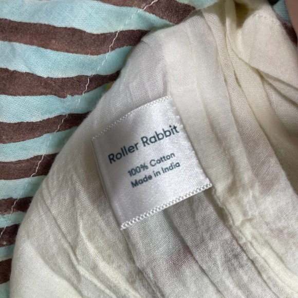 Roller Rabbit Large Morjim Palm Emanelle Jumpsuit White 100% Cotton Sleeveless - Picture 10 of 11